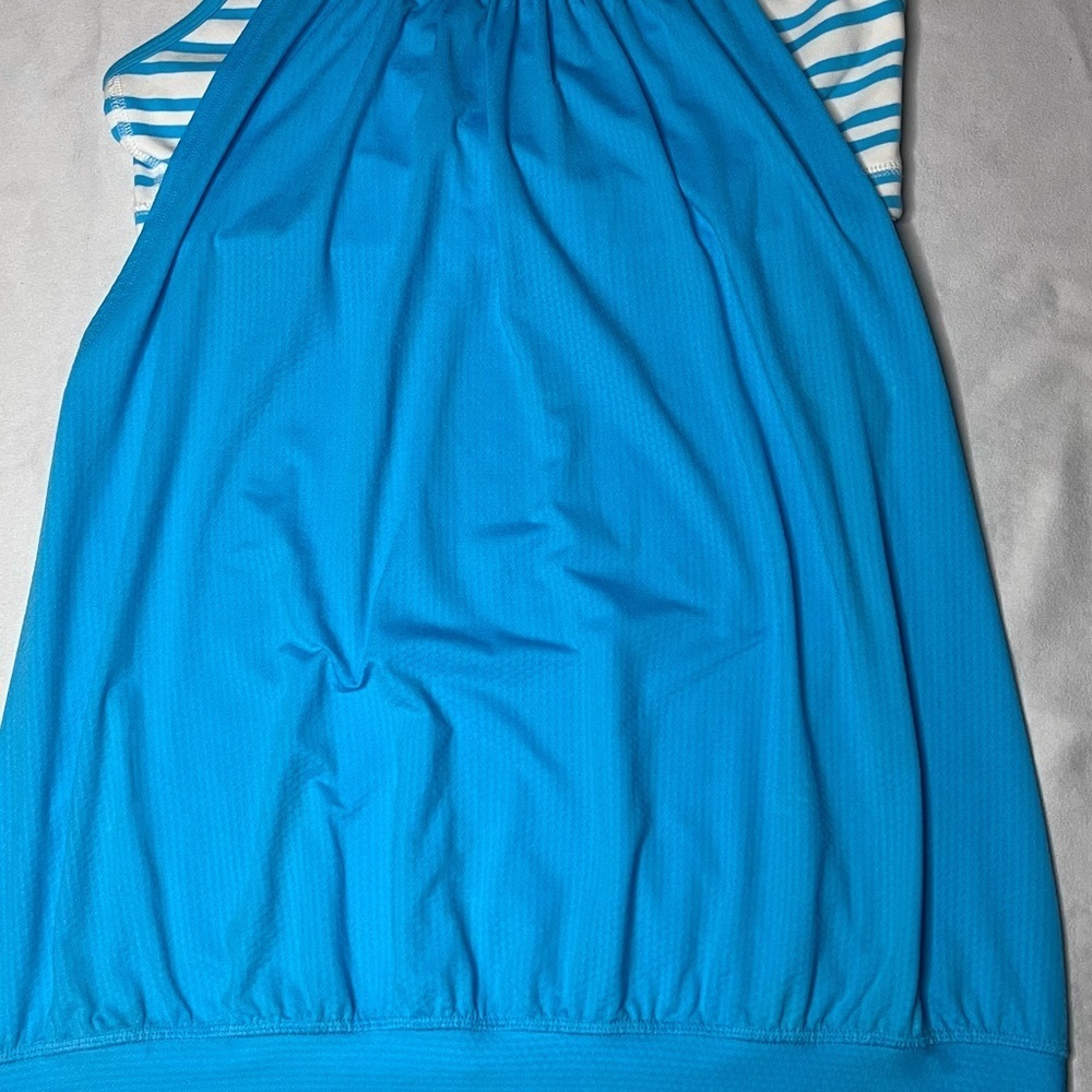Lululemon Athletica Blue and White Striped Top - Picture 3 of 10